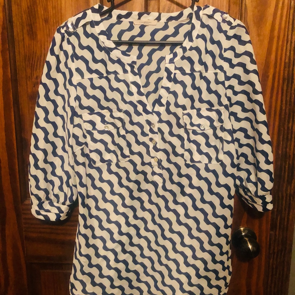 Navy and white 41 Hawthorn top